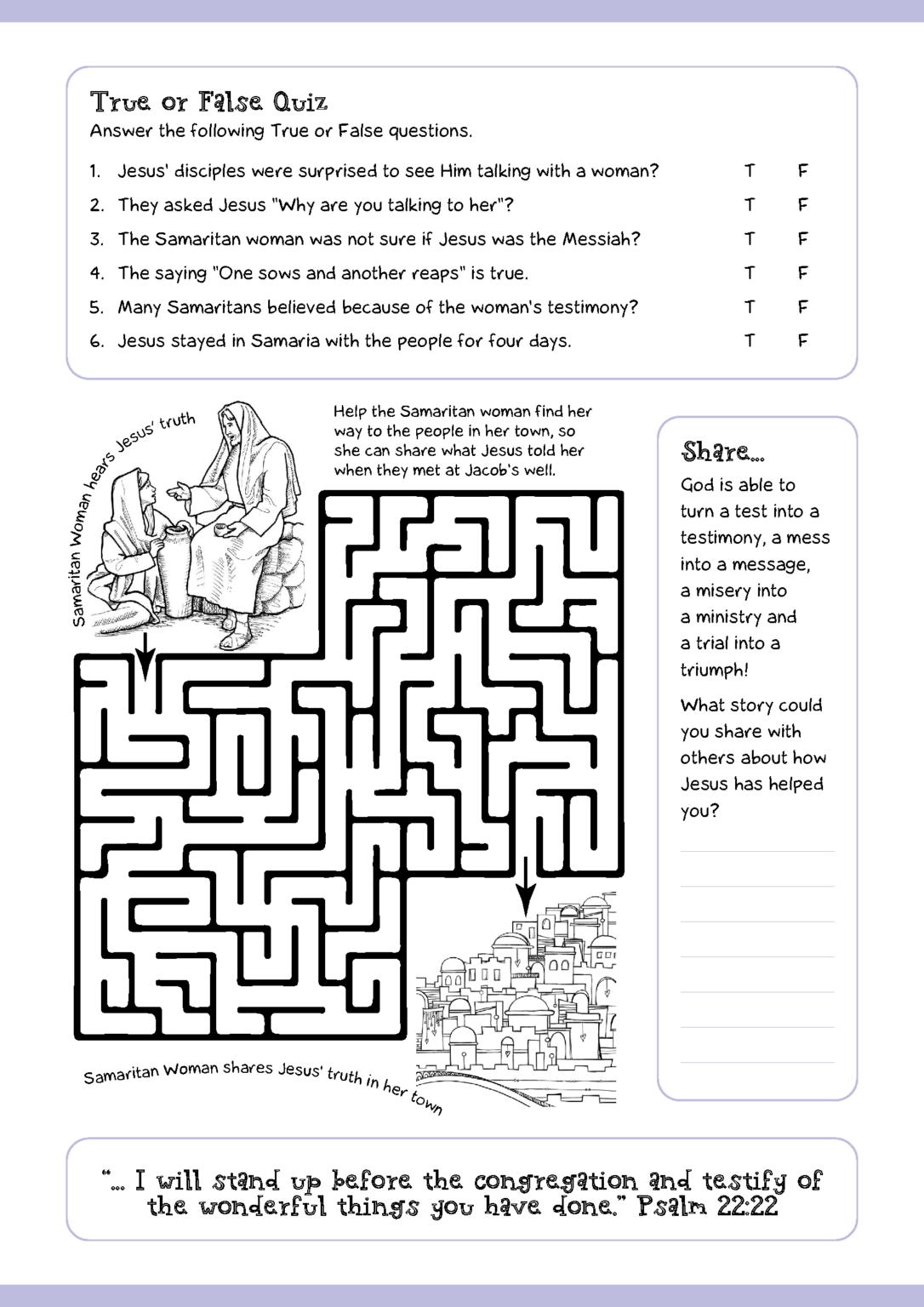 Steward of my Testimony Kids Activity Sheets Stewardship