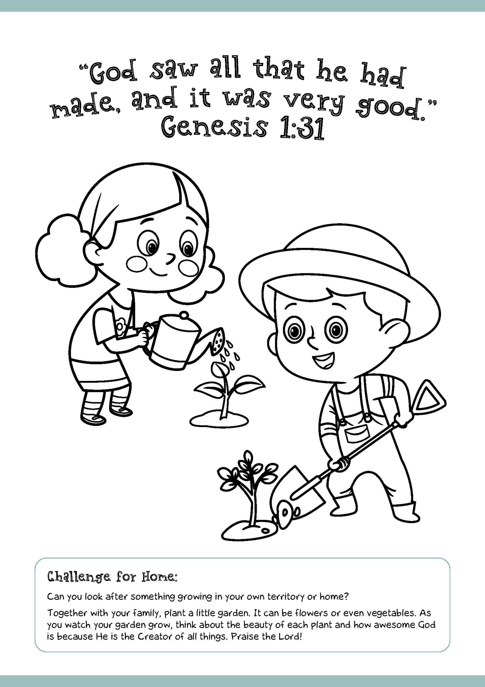 Steward of my Territory - Kids Activity Sheets - Stewardship