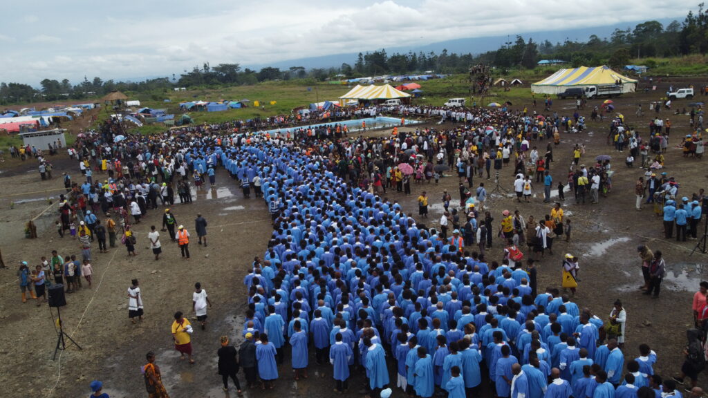Thousands of people enter the waters of baptism in May 2024, as part of PNG for Christ. This wouldn't have been possible without our members giving mission offerings.